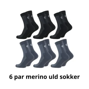 6-pak Merino uld sokker