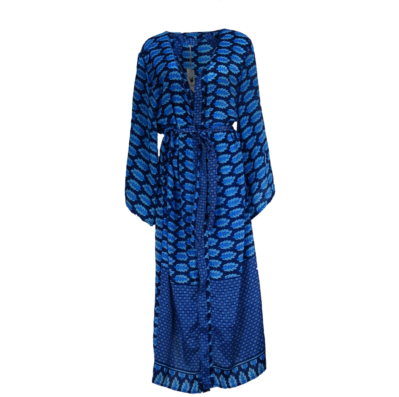 Boho Kimono Leafy Blue