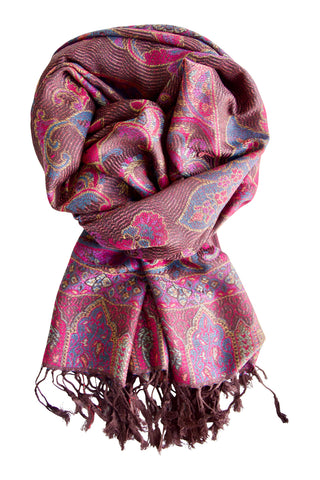 Silkepashmina - brune nuancer