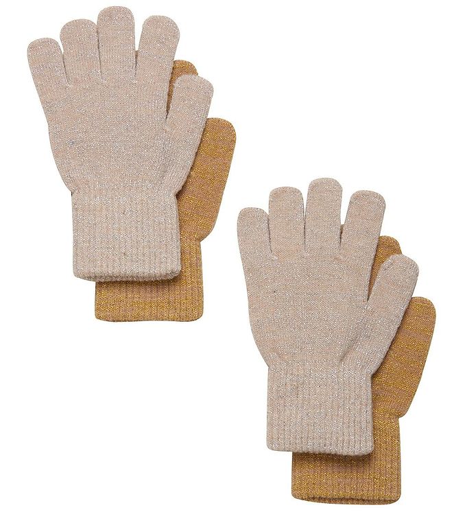 CeLaVi Handsker - Uld/Nylon - 2-Pak - Beige Guld m. Glimmer