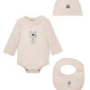 Moncler Sæt - Hue/Savlesmæk/Body l/æ - Light Pink m. Bamse